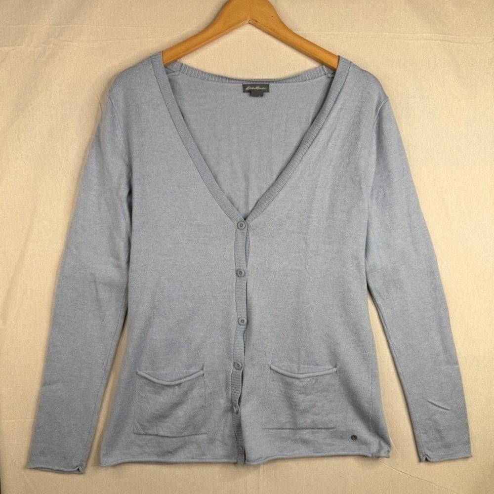 Eddie Bauer Womens V Neck Light Weight Button Up Cardigan Size Medium